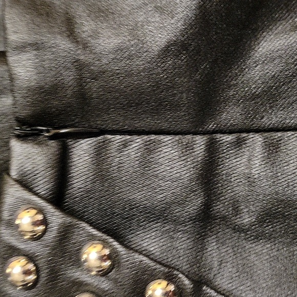 Black Faux Leather Studded Mini Skort - Picture 11 of 13